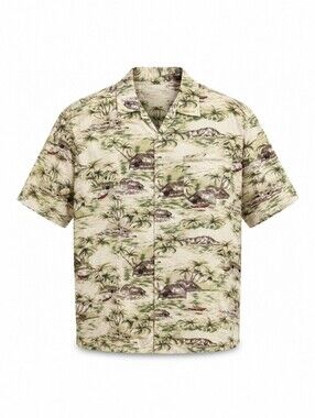 GAP Hawaiian Shirt Mens Large L Aloha Camp Shirt Tropical Tiki Beach